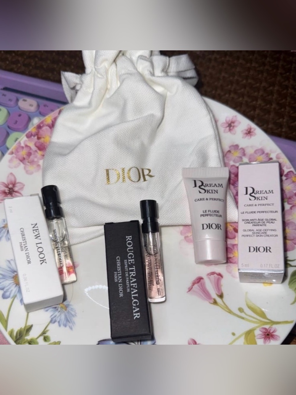 Dior sample set with satchel. New